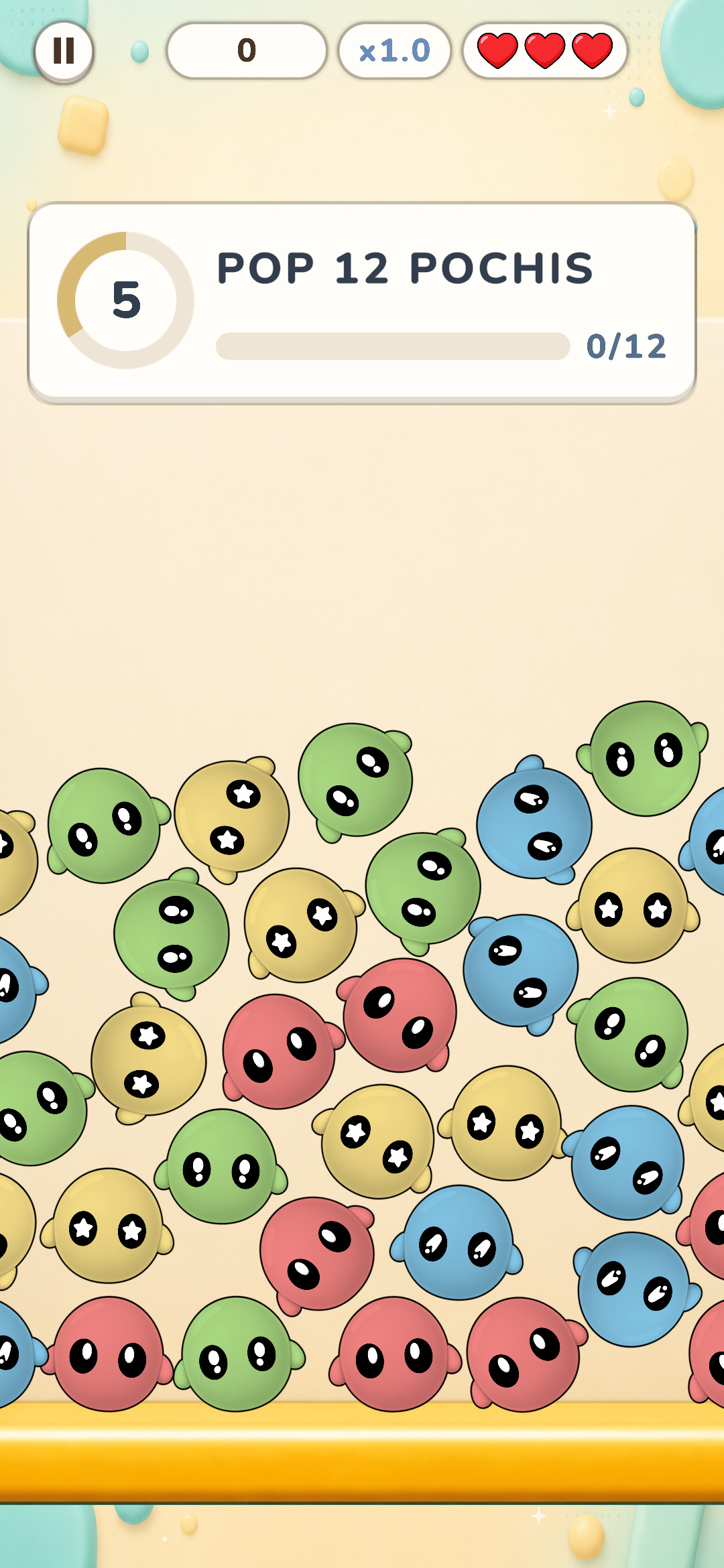 The Pochi-popping minigame in Pochi: Virtual Pet.